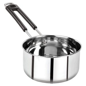 AADHIK Stainless Steel Sauce Pan, Tea Pan, Milk Pan Heavy Guage 1.5 Litre (Induction and Gas Stove Friendly), Silver