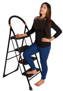 Parasnath Black Diamond Ladder 4 Step Heavy Folding Step Ladder with Wide Step 4.1 FT Ladder Made in India
