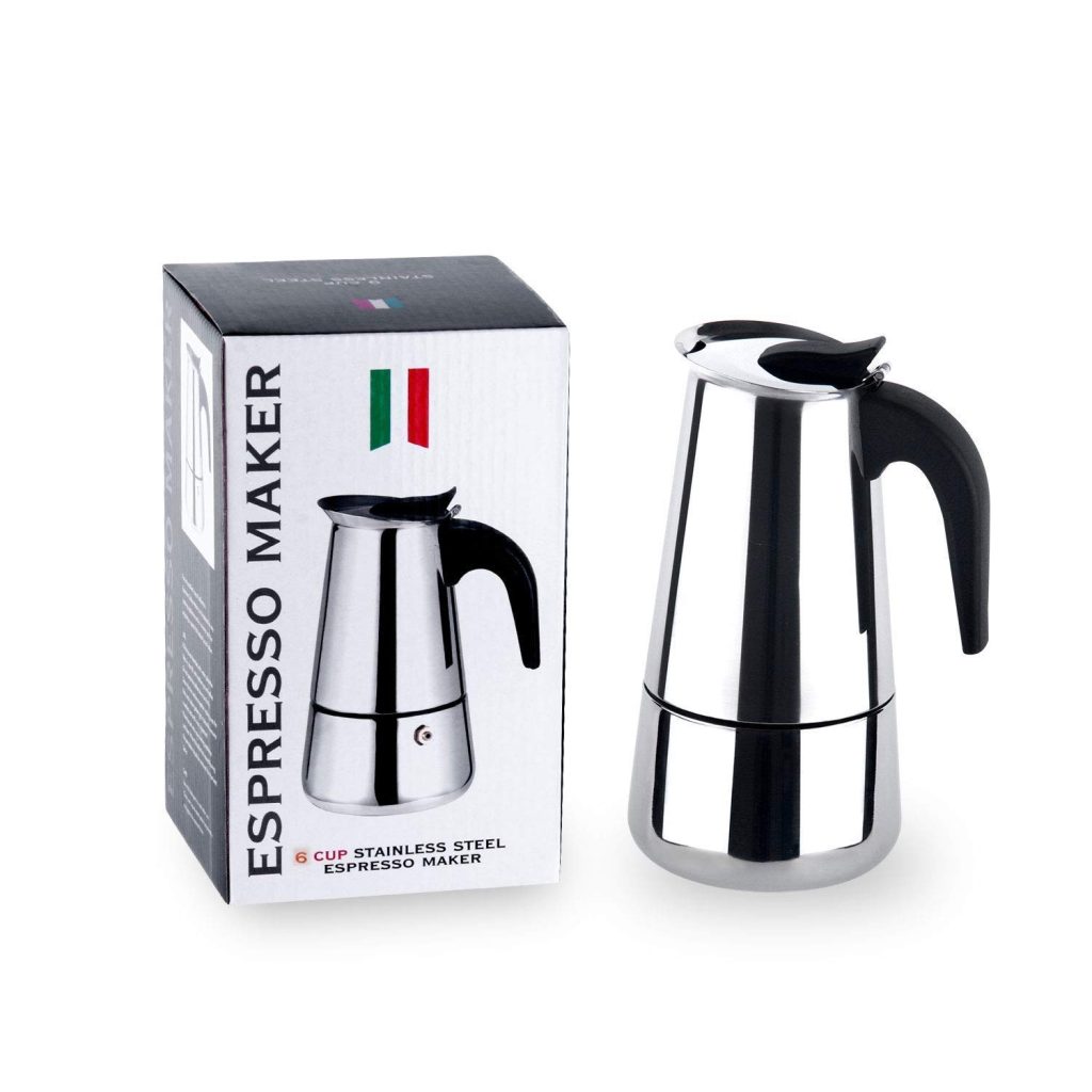 Vinsh Enterprise Stainless Steel Stovetop Coffee Percolator | Indian Coffee Maker | Stovetop Espresso Maker | Espresso Coffee Percolator Machine | Percolator Coffee Maker Moka Pot - (Silver, 6 Cups)